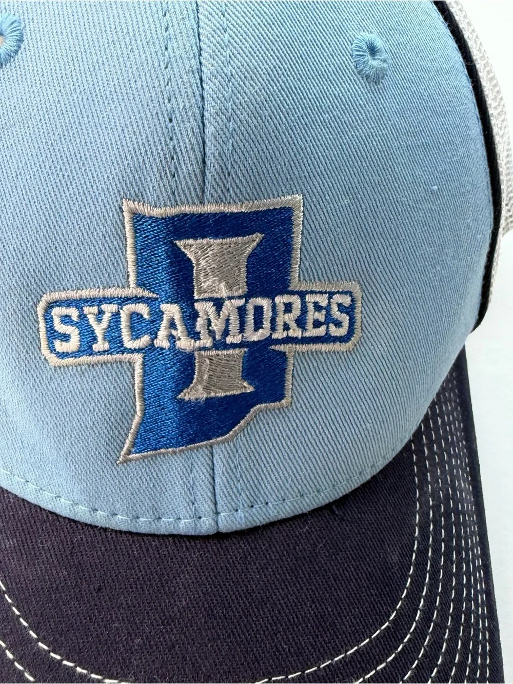 Indiana State University Sycamores Mesh Fitted Trucker Baseball Cap Hat Size S M